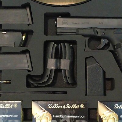 Suitcase organizer for GLOCK 19also for Glock 17 and CZ75