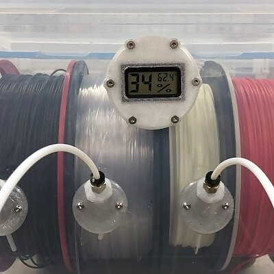 Filament drybox PVC mount and hygrometer adapter