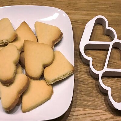 Heart cookie cutter five at once