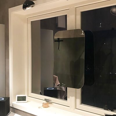 Window beam mounted mirror