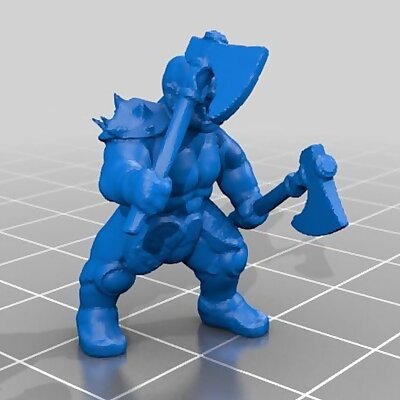 18mm orcs for DD in dynamic pose with two weapons