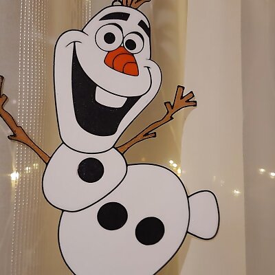 Window decoration Olaf  3D printed stained glass