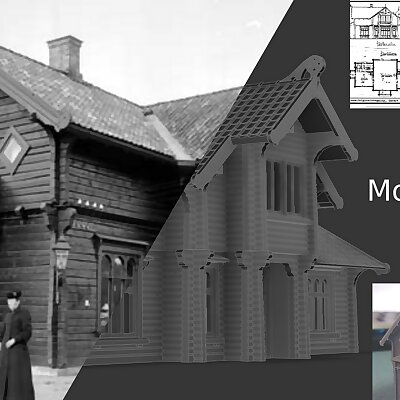 Norway model Trainstation  Mosby stasjon ZScale 1220