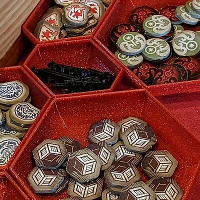 Hexagonal token bowls for board gaming