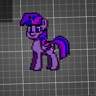 PonyTown My Little Pony Twilight Sparkle Pixelart 3D picture no MMU