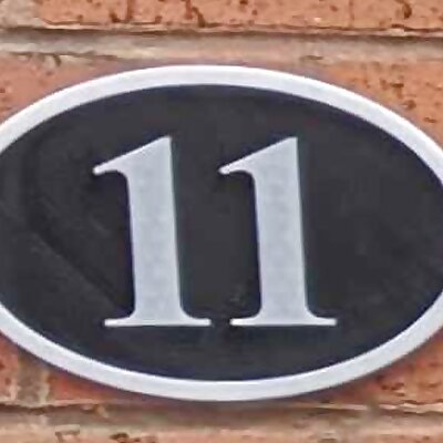 Parametric Oval House Number Plate Sign