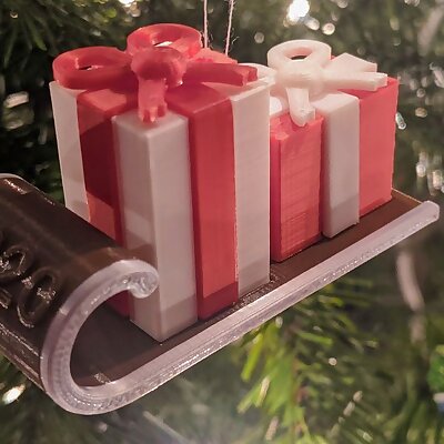 2020 Christmas Ornament Sled with Presents