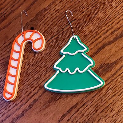 Tree and Candy Cane Cookie Ornaments