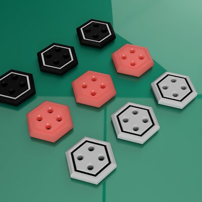 Hexagon Buttons of Different Sizes