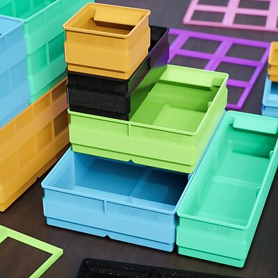 Stackable StorageAssortment Boxes Optimised for 3D Print