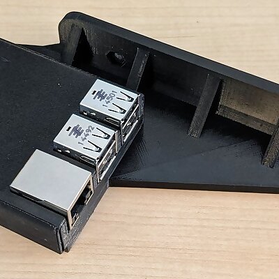 Prusa i3 MK3s black PSU replacement frame brace with Raspberry Pi mount
