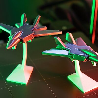 Printinplace and articulated F14 Jet Fighter with Stand