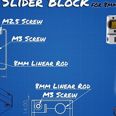 UM2 Cross Slider Block for 8mm linear rods