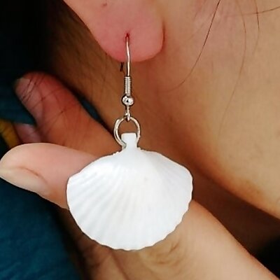 shell earring necklace Silk filament