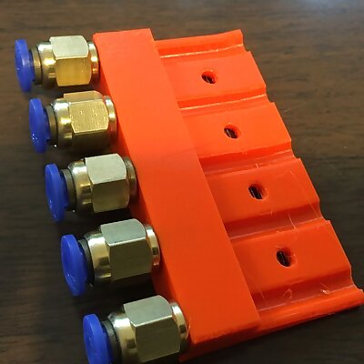 Prusa MK3 MMU2 rear PTFE tube holder with 6mm threads for push locks