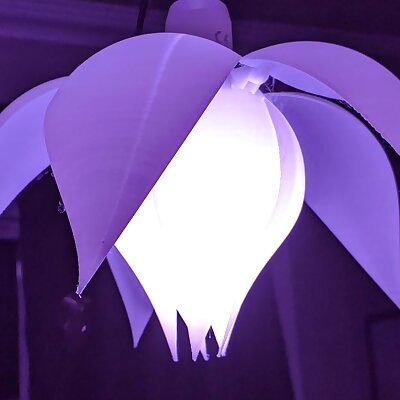 Flower Lampshade with Posable Petals  Easy to Print  Assemble