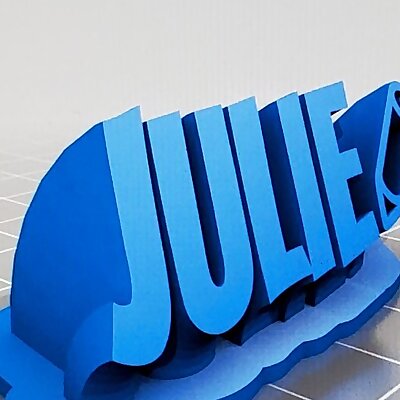 Julie 3D Print Name with pencil by nikkibarba17 via Thingiverse