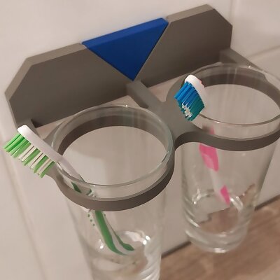 Glass holder for toothbrush