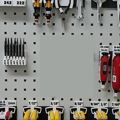 Compact specific hand tool holders on peg board