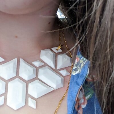 Geometric Floating Fabric Printed Necklace by Billie Ruben
