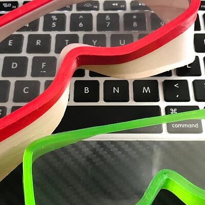 Flexible Goggles Optimised for 3DP Print on Transparent Film Challenge 7size Covid19