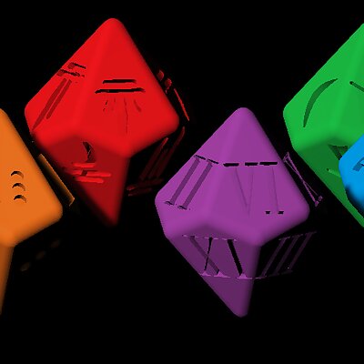 Decahedron dice with Arabic Roman Braille Draconic and Klingon numerals