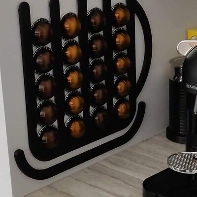 Wall mounted mug shaped Nespresso Vertuo capsule dispenser