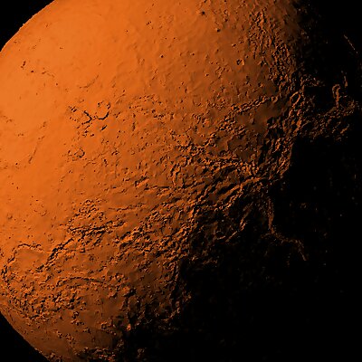 Venus with known topography scaled one in sixty million