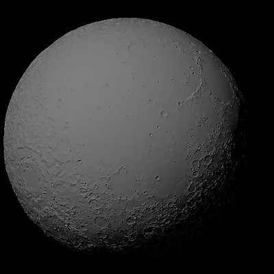 Luna with exaggerated topography scaled one in twenty million
