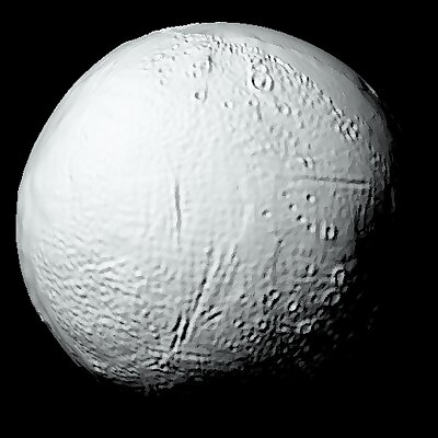 Enceladus with known topography scaled one in ten million