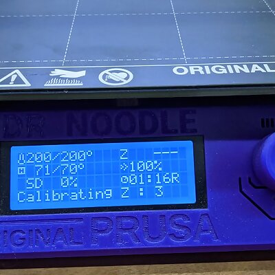 Prusa MK3S LCD Front Cover with DR NOODLE text embossed
