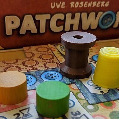 Thread Spool Pawn for Patchwork Board Game