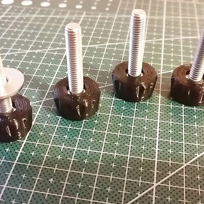 Simple snapin TPU height adjustable M6 hex bolt feet