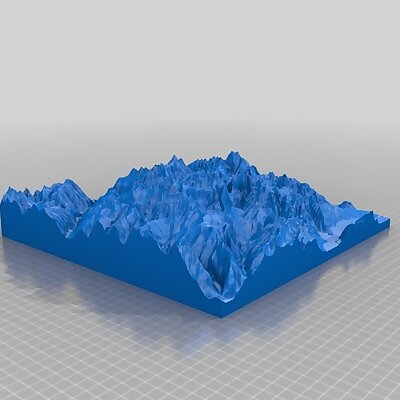 3D map of Lauterbrunnen valley Switzerland