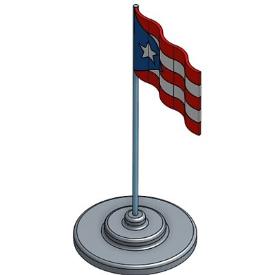 Puerto Rican Waving Flag