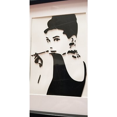 Audrey Hepburn Breakfast at Tiffanys Stencil Art 3D Print