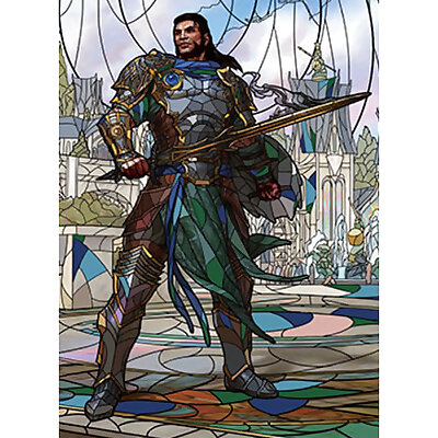 Gideon Blackblade  stained glass  litho