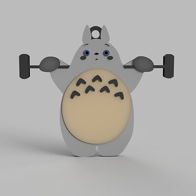 Totoro bodybuilder keychain