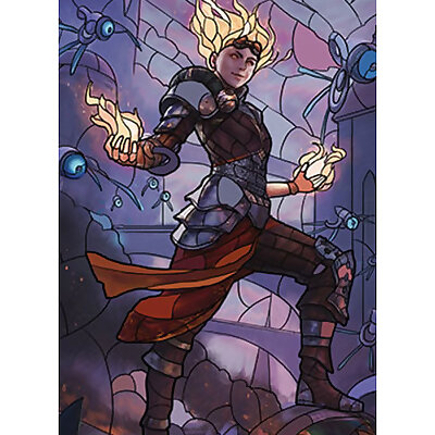 Chandra Fire Artisan  stained glass  litho
