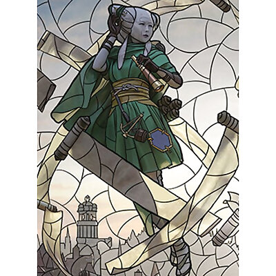 Tamiyo Collector of Tales  stained glass  litho