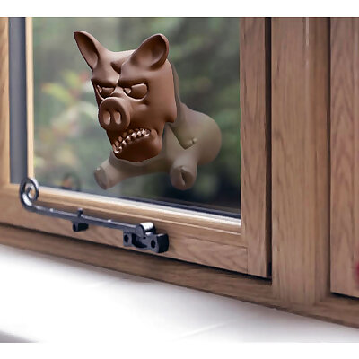 Angry Pig  Window Decoration