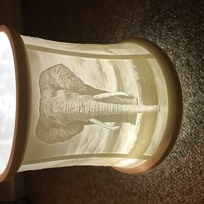 Elephant Lithophane lampshade