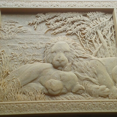 Frame two lions