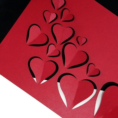 Valentines Day  flying hearts paper laser cut