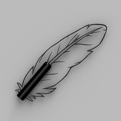 Feather  quill shaped pen cap