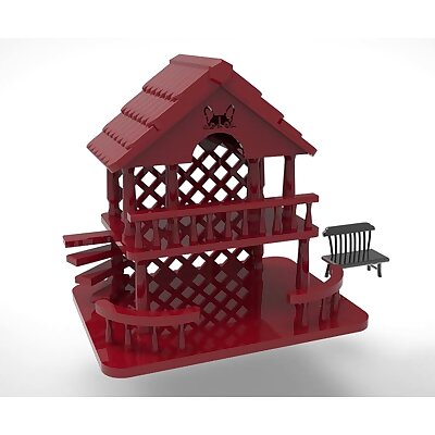 Dog Dollhouse Toy House Miniature