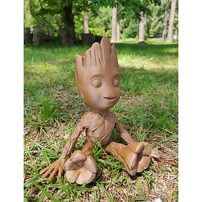 Sitting Smiling Baby Groot Smoothed solidified reinforced