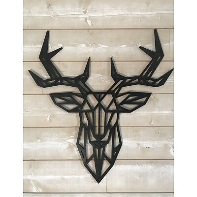 XXL Geometric Deer Wall Sculture