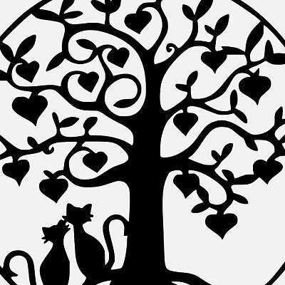 Happy Cats under a tree pendant