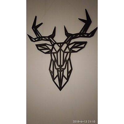 XL Geometric Deer Wall Sculture Bigger Print Bed